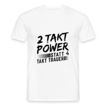 Motorrad Biker Treffen 2 Takt Power Motorradfahrer - Männer T-Shirt - Weiß - Vorne - AI Model Male 178 dark (178cm)