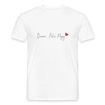 PAPY. FÊTE DES PÈRES. BONNE FÊTE PAPY. BONNE FÊTE - T-shirt homme - blanc - Devant - AI Model Male 178 dark (178cm)