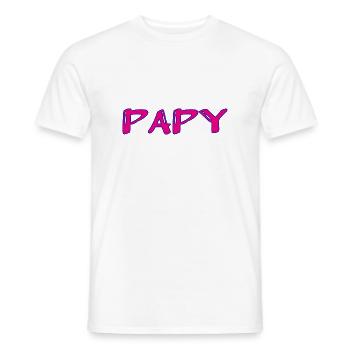 PAPY. FÊTE DES PÈRES. BONNE FÊTE PAPY. JE T'AIME. - T-shirt homme - blanc - Devant - AI Model Male 178 dark (178cm)