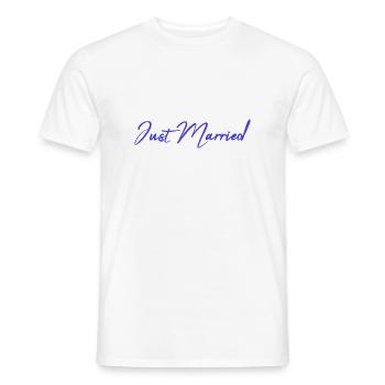 ICH HABE GERADE GEHEIRATET. Junggesellinnenabschied. HEILIGER VALENTINSTAG. PAAR - Männer T-Shirt - Weiß - Vorne - AI Model Male 178 dark (178cm)