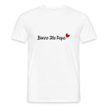 FÊTE DES PÈRES. BONNE FÊTE PAPA. PAPA. BONNE FÊTE - T-shirt homme - blanc - Devant - AI Model Male 178 dark (178cm)