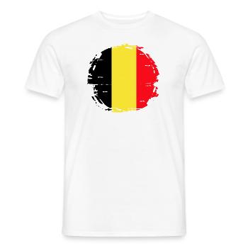 Belgien Flagge Vintage Belgische Fahne Used Look - Männer T-Shirt - Weiß - Vorne - AI Model Male 178 dark (178cm)