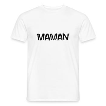FÊTE DES MÈRES. BONNE FÊTE MAMAN. MAMAN. JE T'AIME - T-shirt homme - blanc - Devant - AI Model Male 178 dark (178cm)