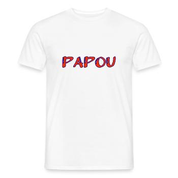 PAPUA. VATERTAG. ALLES GUTE ZUM GEBURTSTAG, PAPA. PAPA. PAPA - Männer T-Shirt - Weiß - Vorne - AI Model Male 178 dark (178cm)