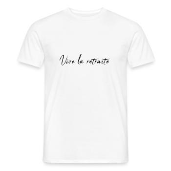 RETIREMENT. RETIREMENT. RETIRED. RETIREMENT - Men's T-Shirt - white - Front - AI Model Male 178 dark (178cm)
