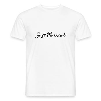 GERADE VERHEIRATET. Junggesellinnenabschied. VALENTINSTAG. PAAR. LIEBE - Männer T-Shirt - Weiß - Vorne - AI Model Male 178 dark (178cm)