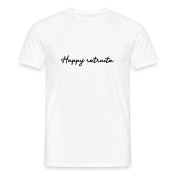 RETRAITE. RETRAITE. RETRAITEE. RETRAITE - T-shirt homme - blanc - Devant - AI Model Male 178 dark (178cm)