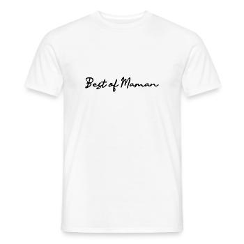 MOTHER's DAY. HAPPY MOTHER'S DAY. MOM - Men's T-Shirt - white - Front - AI Model Male 178 dark (178cm)