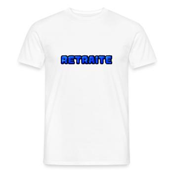 RETRAITE. RETRAITE. RETRAITEE. RETRAITE - T-shirt homme - blanc - Devant - AI Model Male 178 dark (178cm)