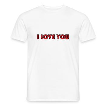 I LOVE YOU. LOVE. COUPLE. JUST MARRIED. bachelorette party. LOVE - Men's T-Shirt - white - Front - AI Model Male 178 dark (178cm)