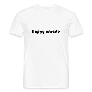 RETRAITE. RETRAITE. RETRAITEE. RETRAITE - T-shirt homme - blanc - Devant - AI Model Male 178 dark (178cm)