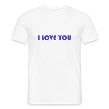 I LOVE YOU. SAINT VALENTINE. bachelorette party. I LOVE YOU. I LOVE - Men's T-Shirt - white - Front - AI Model Male 178 dark (178cm)