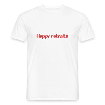 RETIREMENT. RETIREMENT. RETIRED. RETIREMENT - Men's T-Shirt - white - Front - AI Model Male 178 dark (178cm)
