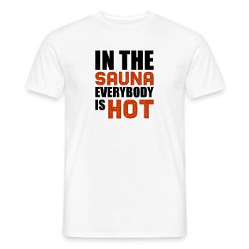 Lustiger Sauna Spruch - Männer T-Shirt - Weiß - Vorne - AI Model Male 178 dark (178cm)