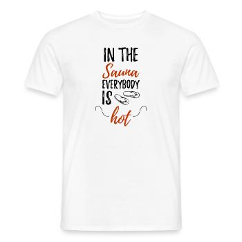 Lustiger saunieren Welness Spruch - Männer T-Shirt - Weiß - Vorne - AI Model Male 178 dark (178cm)