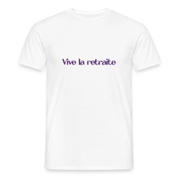 RETIREMENT. HAPPY RETIREMENT. HAPPY RETREAT - Men's T-Shirt - white - Front - AI Model Male 178 dark (178cm)