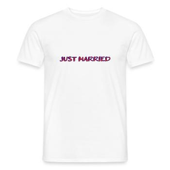 LOVE. COUPLE. JUST MARRIED. bachelorette party. SAINT VALENTINE. - Men's T-Shirt - white - Front - AI Model Male 178 dark (178cm)