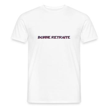 RETRAITE. RETRAITE. RETRAITEE. SENIOR. MAMIE. PAPY - T-shirt homme - blanc - Devant - AI Model Male 178 dark (178cm)
