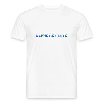 RETRAITE. RETRAITE. RETRAITEE. SENIOR. MAMIE. PAPY - T-shirt homme - blanc - Devant - AI Model Male 178 dark (178cm)
