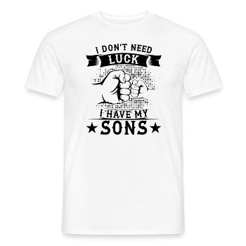 Je n’ai pas besoin de chance j’ai mes fils - T-shirt homme - blanc - Devant - AI Model Male 178 dark (178cm)