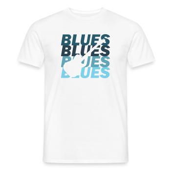 Blues - Männer T-Shirt - Weiß - Vorne - AI Model Male 178 dark (178cm)