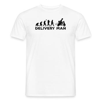 Die Entwicklung des Zustellers - Männer T-Shirt - Weiß - Vorne - AI Model Male 178 dark (178cm)