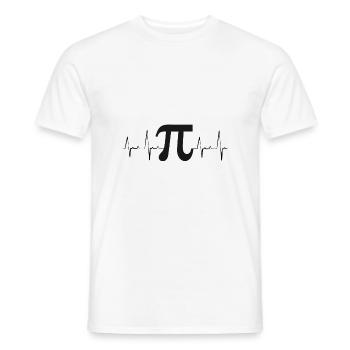 Pi Heartbeat Mathematician Math Teacher Mathematics - Men's T-Shirt - white - Front - AI Model Male 178 dark (178cm)