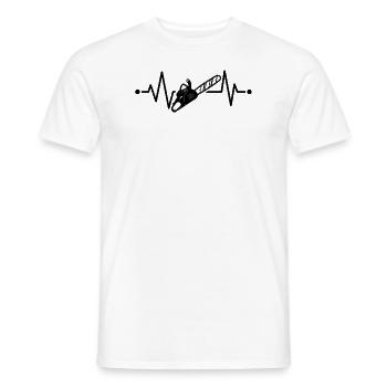 Chainsaw Heartbeat Lumberjack Lumberjack - Men's T-Shirt - white - Front - AI Model Male 178 dark (178cm)