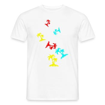 palm island symbol - Men's T-Shirt - white - Front - AI Model Male 178 dark (178cm)