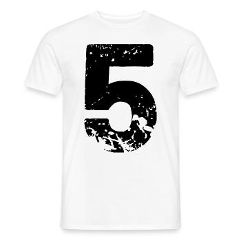 5 Number jersey - Men's T-Shirt - white - Front - AI Model Male 178 dark (178cm)