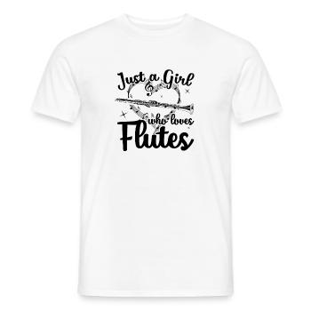 Fille de flûte | Idées cadeaux flûtiste flûtiste - T-shirt homme - blanc - Devant - AI Model Male 178 dark (178cm)