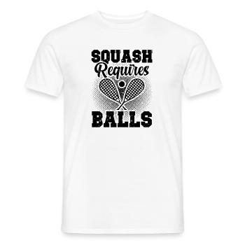 Squash Sport | Squasher Squashschläger Geschenke - Männer T-Shirt - Weiß - Vorne - AI Model Male 178 dark (178cm)