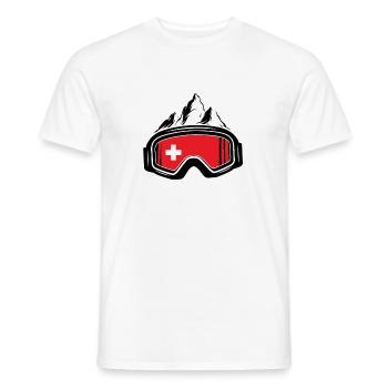 Ski Suisse | Snowboard Ski Alpes Cadeaux - T-shirt homme - blanc - Devant - AI Model Male 178 dark (178cm)