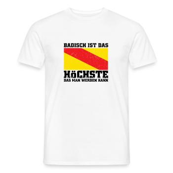 Badische Flagge | Badener Baden Badner Geschenke - Männer T-Shirt - Weiß - Vorne - AI Model Male 178 dark (178cm)
