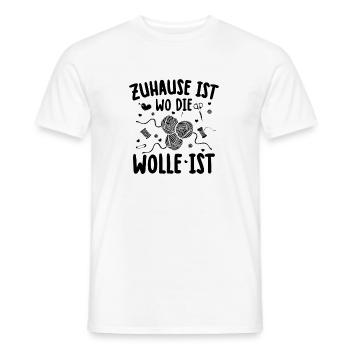 Zuhause Ist Wo Die Wolle ist | Stricken Geschenk - Männer T-Shirt - Weiß - Vorne - AI Model Male 178 dark (178cm)
