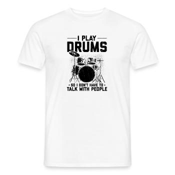 Drums | Musical Instrument Drummer Gift - Men's T-Shirt - white - Front - AI Model Male 178 dark (178cm)
