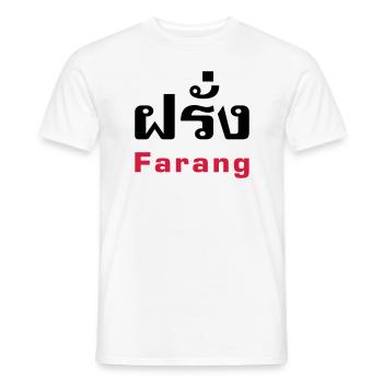Farang / Thai for Westerner - Thai Language - Men's T-Shirt - white - Front - AI Model Male 178 dark (178cm)