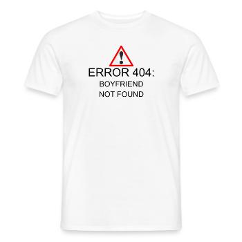 404 Error Boyfriend - Men's T-Shirt - white - Front - AI Model Male 178 dark (178cm)