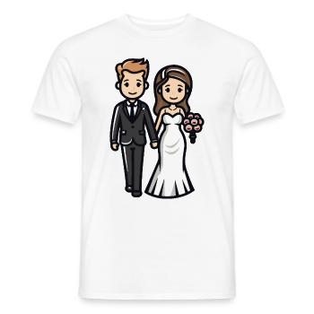 Marié Mariage Marié Marié - T-shirt homme - blanc - Devant - AI Model Male 178 dark (178cm)