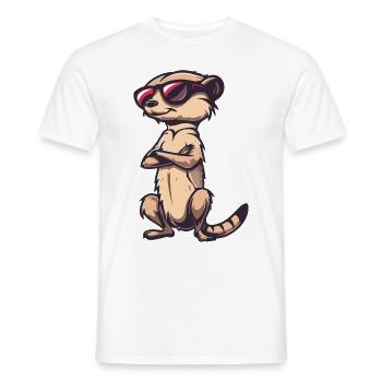Animal suricate - T-shirt homme - blanc - Devant - AI Model Male 178 dark (178cm)