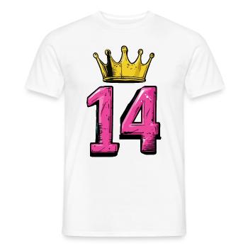 14 Zahl Krone - Männer T-Shirt - Weiß - Vorne - AI Model Male 178 dark (178cm)