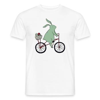 Easter on Bicycle - Men's T-Shirt - white - Front - AI Model Male 178 dark (178cm)