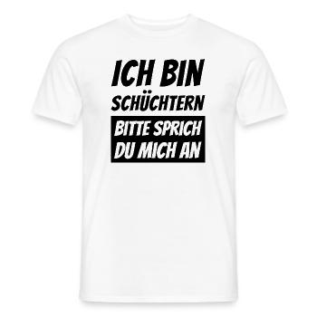 ICH BIN SCHÜCHTERN - Single Solo Flirt Dating - Männer T-Shirt - Weiß - Vorne - AI Model Male 178 dark (178cm)