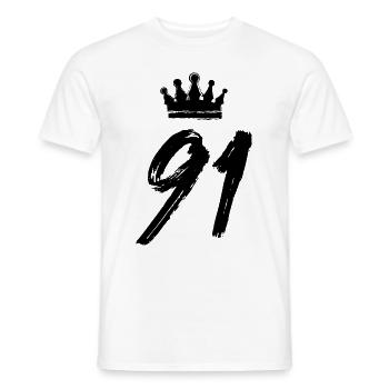 91 Number crown - Men's T-Shirt - white - Front - AI Model Male 178 dark (178cm)