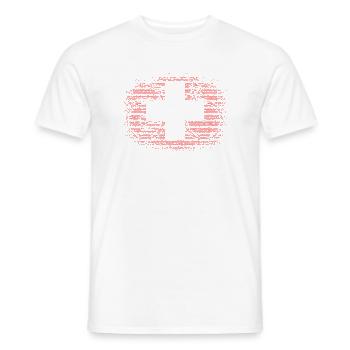 Drapeau de la Suisse Vintage Croix en détresse Look Suisse - T-shirt homme - blanc - Devant - AI Model Male 178 dark (178cm)