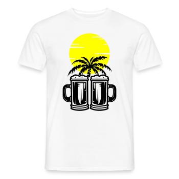 Bier Palmen Insel Urlaub - Männer T-Shirt - Weiß - Vorne - AI Model Male 178 dark (178cm)