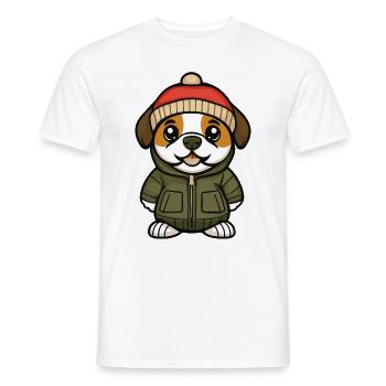 Saint Bernard Hund Stylisch - Männer T-Shirt - Weiß - Vorne - AI Model Male 178 dark (178cm)
