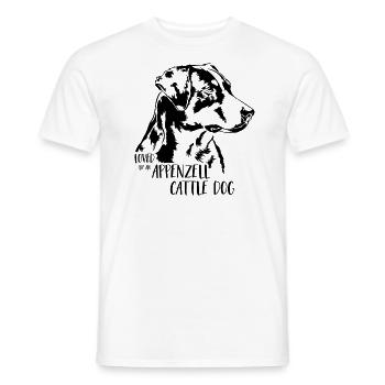 Loved by an Appenzell Cattle Dog Hunde Wilsigns - Männer T-Shirt - Weiß - Vorne - AI Model Male 178 dark (178cm)