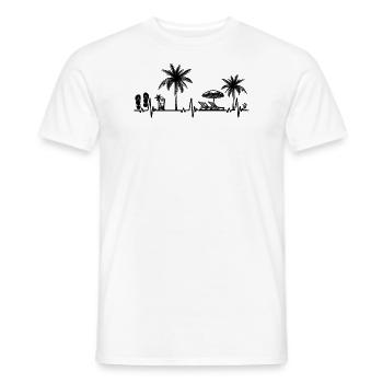 Herzschlag Palme Glas Flipp Flop Sommer Liebhaber - Männer T-Shirt - Weiß - Vorne - AI Model Male 178 dark (178cm)