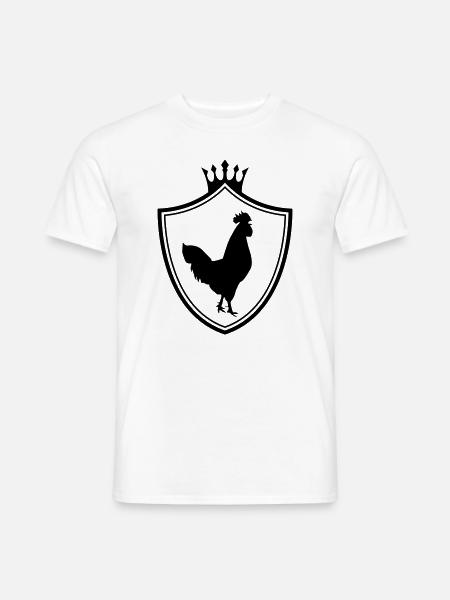 hahn silhouette wappen - Männer T-Shirt - Weiß